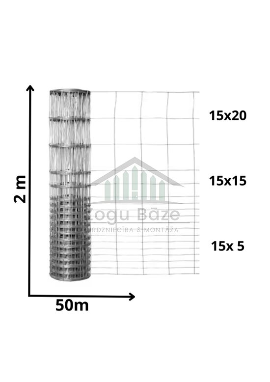 Lauksaimniecības siets ruļļos 2.00X50M