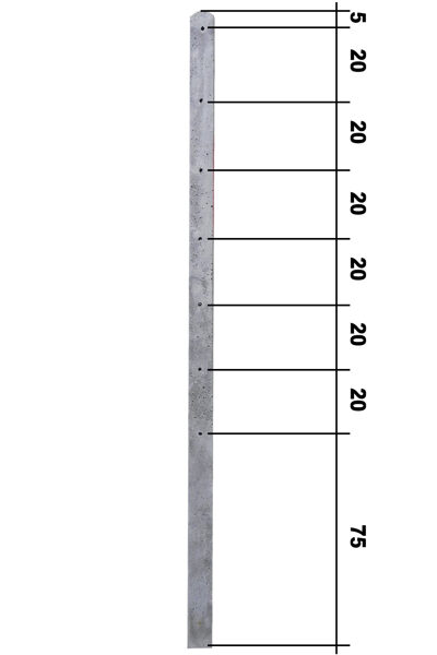 2000/95/75mm Armēts betona stabs 