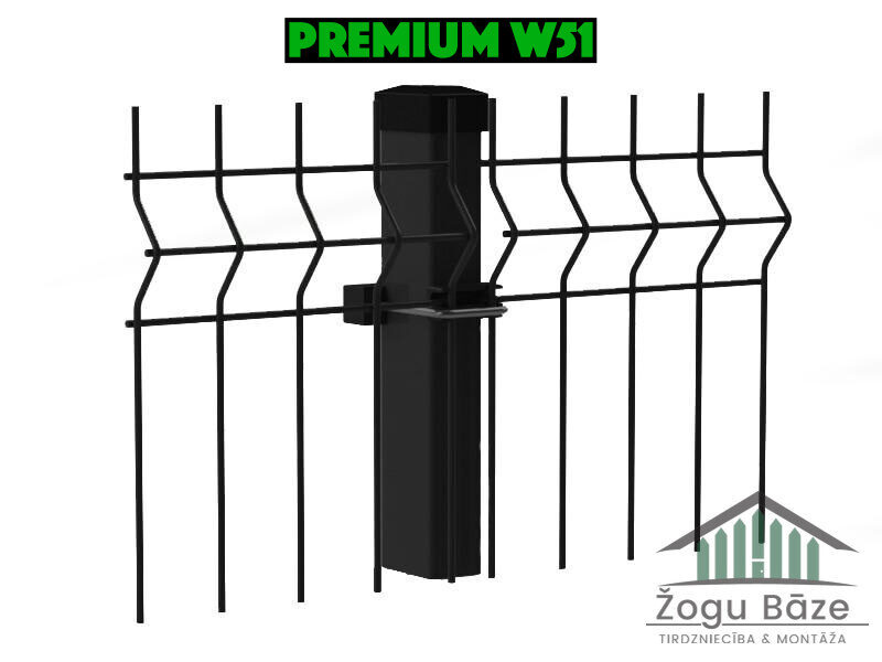 Premium 3D Žoga panelis Ø4mm/W51 Zaļš RAL9005