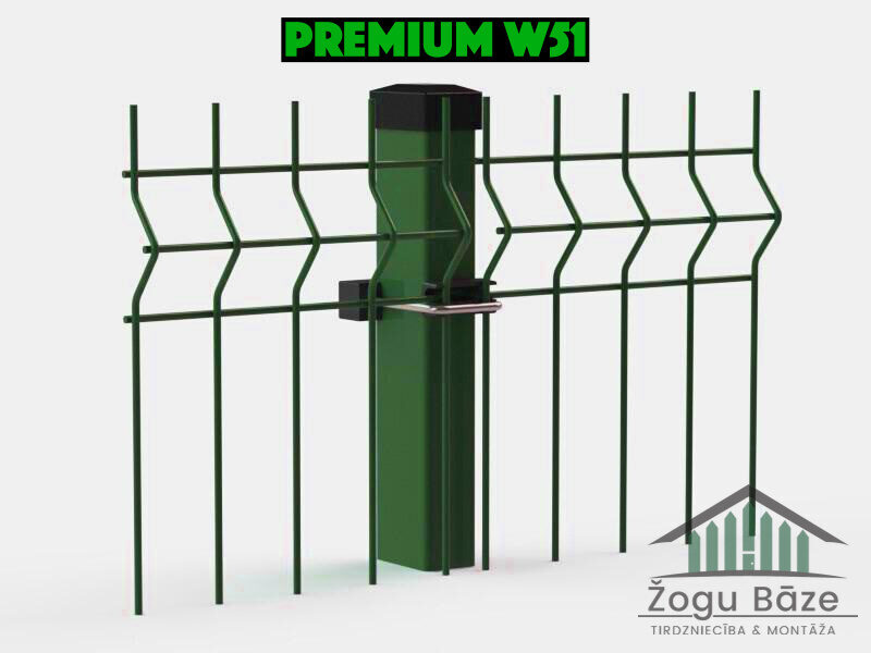 Premium 3D Žoga panelis Ø4mm/W51 Zaļš RAL6005